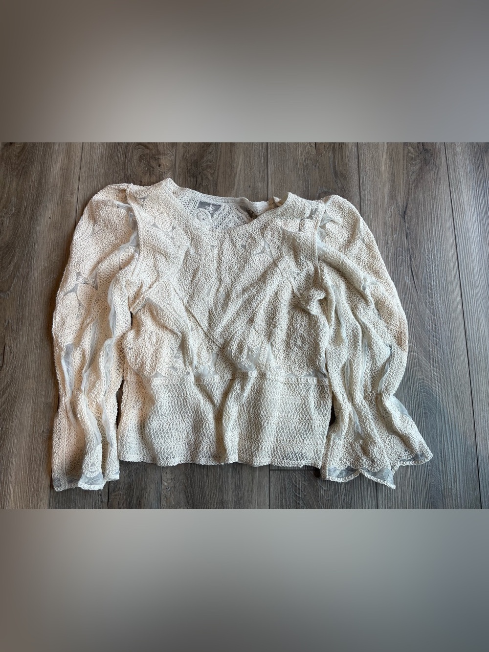 Ultra Pink Cream Lace Scoop-Neck Knit Sweater